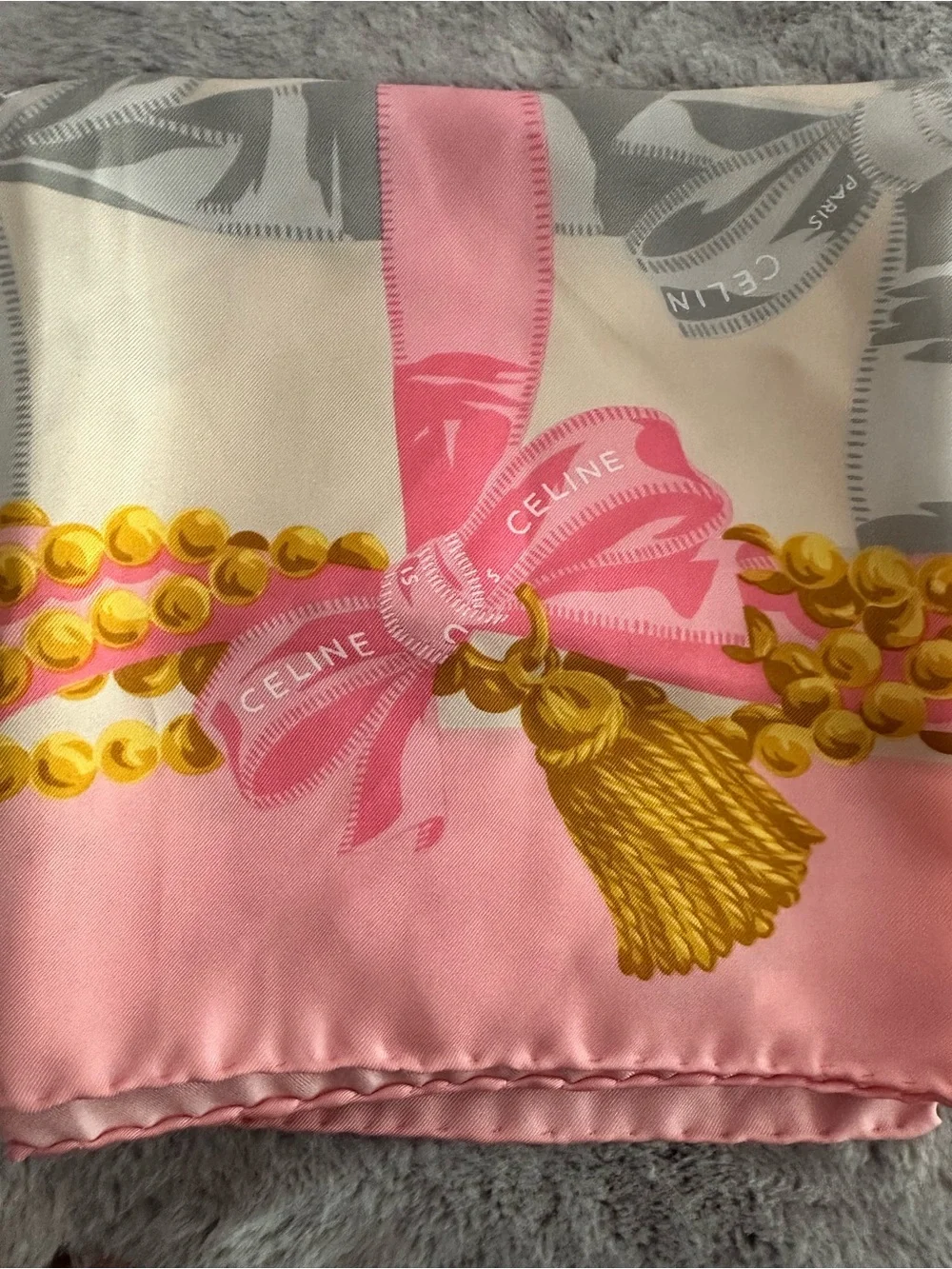Celine Pink Silk Scarf